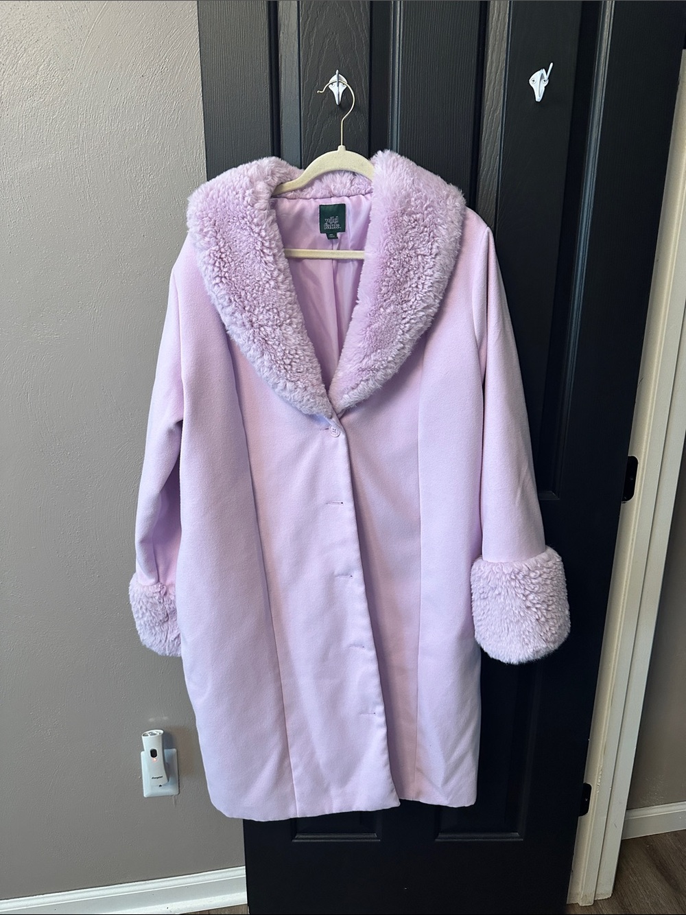 wild fable Lilac Faux Fur-Trimmed Pea Coat